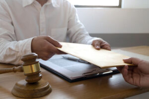 Divorce Attorney Grabbing a File
