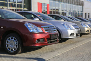 Row of Cars at Dealership
